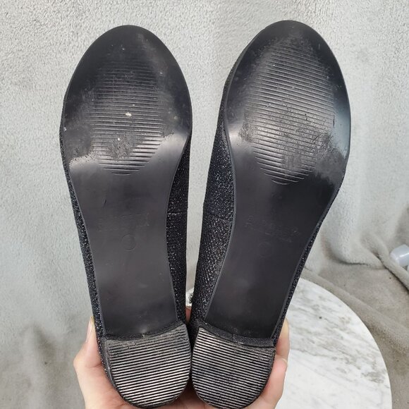 Badgledy Mischka Shoes Girls Size 5 Black Faux Leather Paige Rhinestone Pumps - Picture 7 of 11